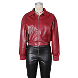 PU Leather Jacket(red)