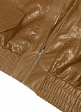 PU Leather Jacket(brown)