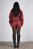 PU Leather Jacket(red)