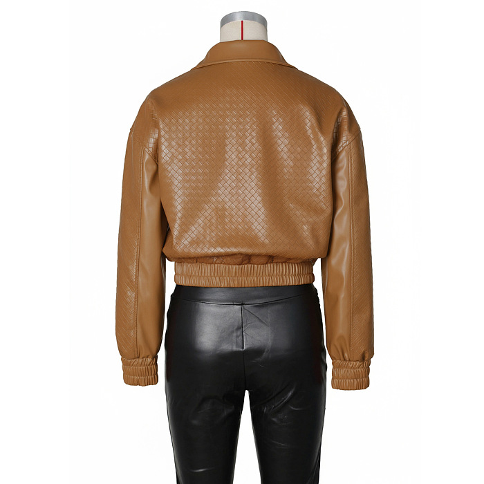 PU Leather Jacket(brown)