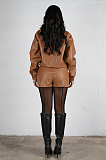 PU Leather Jacket(brown)