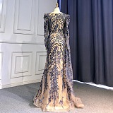 Floor-length Sequins Gown(navy)