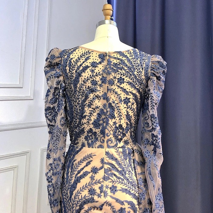 Floor-length Sequins Gown(navy)
