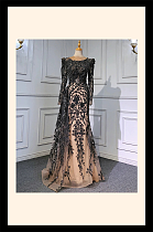 Floor-length Sequins Gown(black)