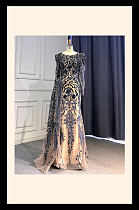 Floor-length Sequins Gown(navy)