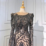 Floor-length Sequins Gown(black)