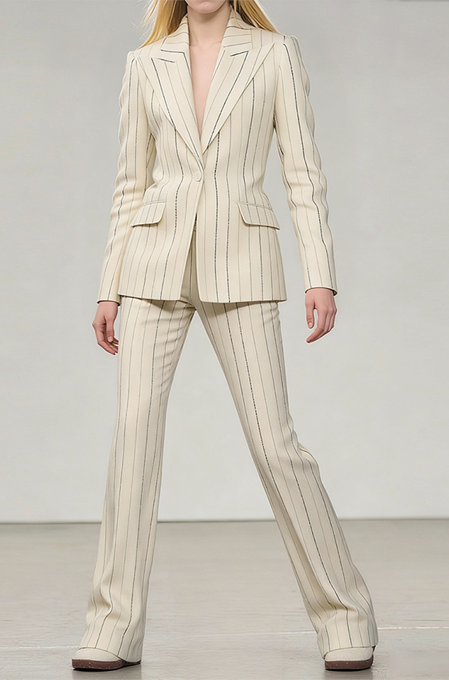 Stripe  Blazer and Trousers Set