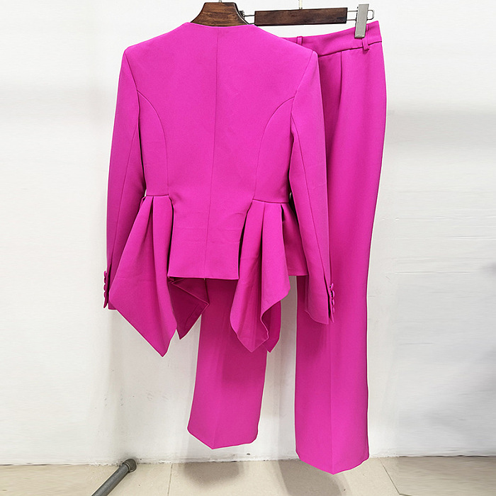 Ruffled Hem Slim-Fit  Set