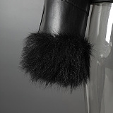 Faux Fur CollarPU Leather Jacket