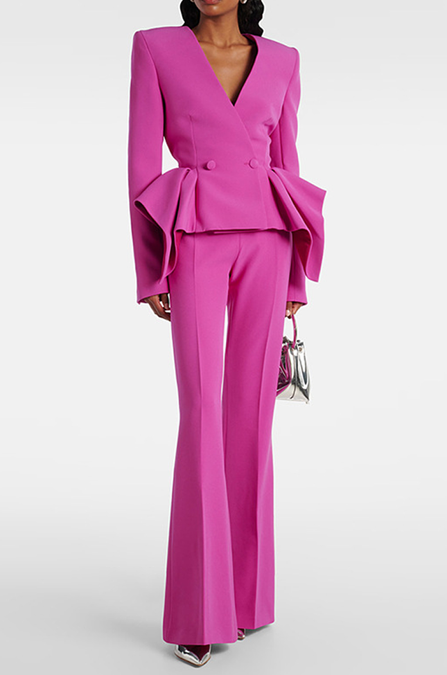 Ruffled Hem Slim-Fit  Set