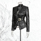 Belted Leather Jacket