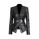 Belted Leather Jacket