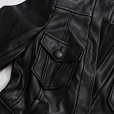 Belted Leather Jacket