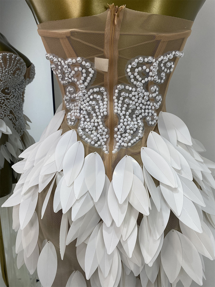 Patchwork Leaves Evening Dress