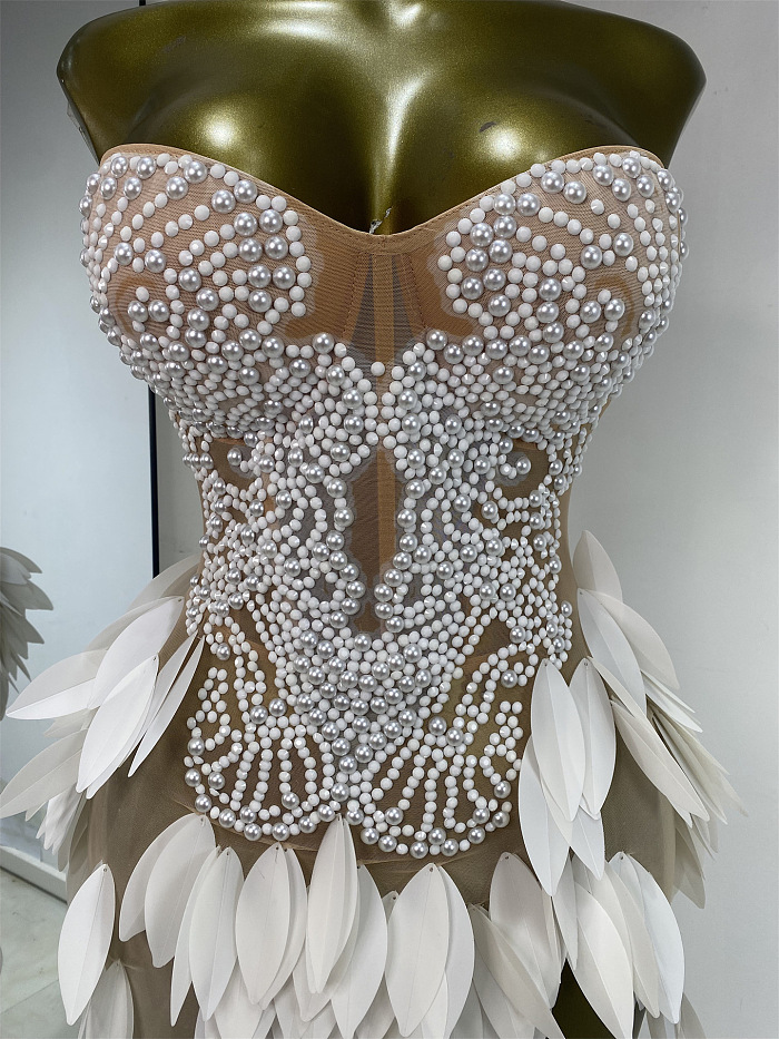 Patchwork Leaves Evening Dress