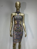 Halter Beaded Evening Dress