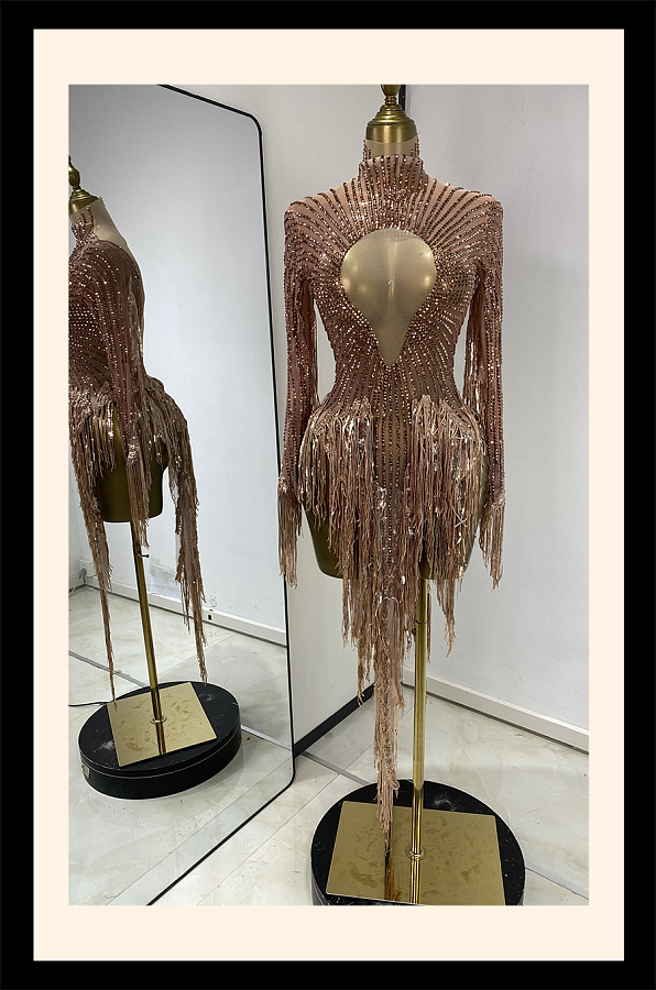 Sequins Fringe Evening Dress