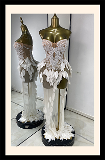 Patchwork Leaves Evening Dress