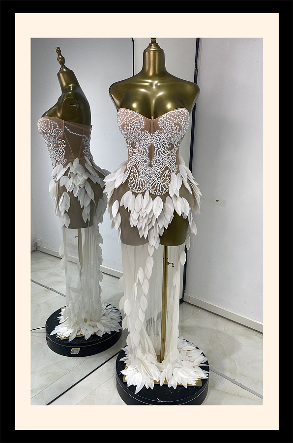 Patchwork Leaves Evening Dress