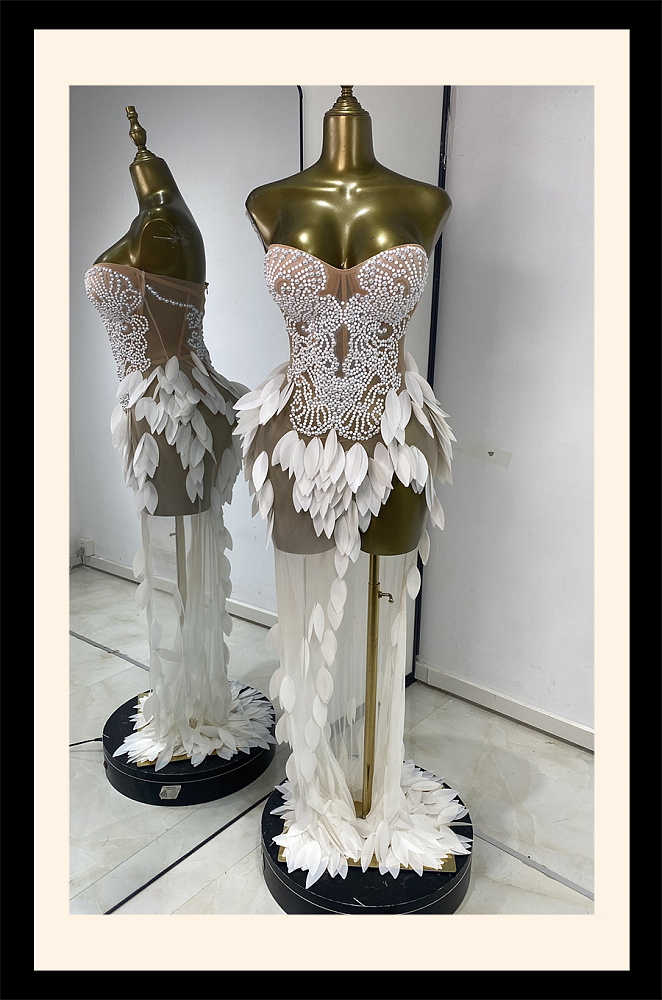 Patchwork Leaves Evening Dress