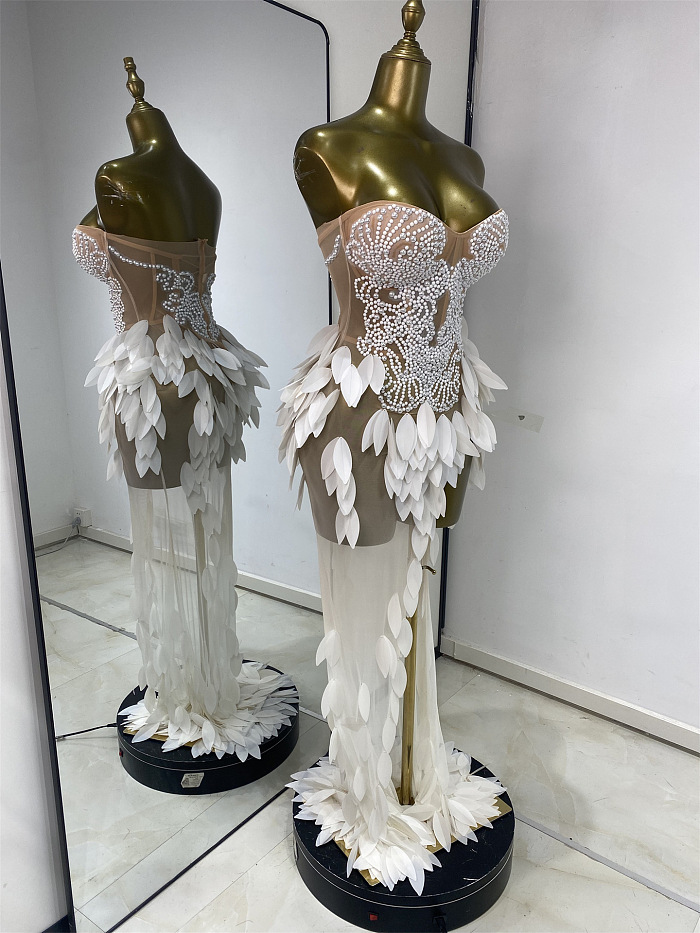 Patchwork Leaves Evening Dress