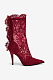 Lace Sharpen Toe Short Boots(red)