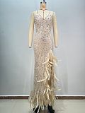 Evening Gown with Pearls, Sequins