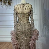 Feather Floor-length Evening Gown