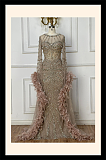 Feather Floor-length Evening Gown