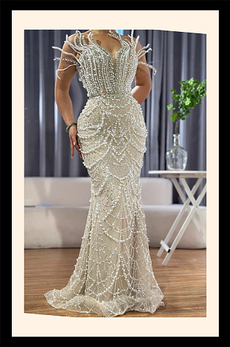 Pearl Strapless Gown