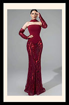 Patchwork Sequins Evening Dress