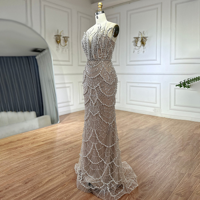 Pearl Strapless Gown