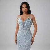 Pearl Strapless Gown