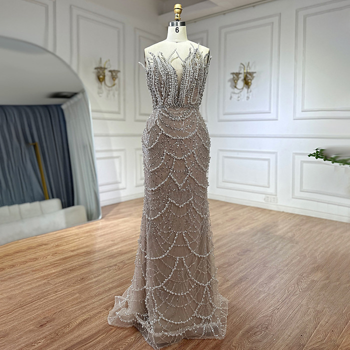 Pearl Strapless Gown