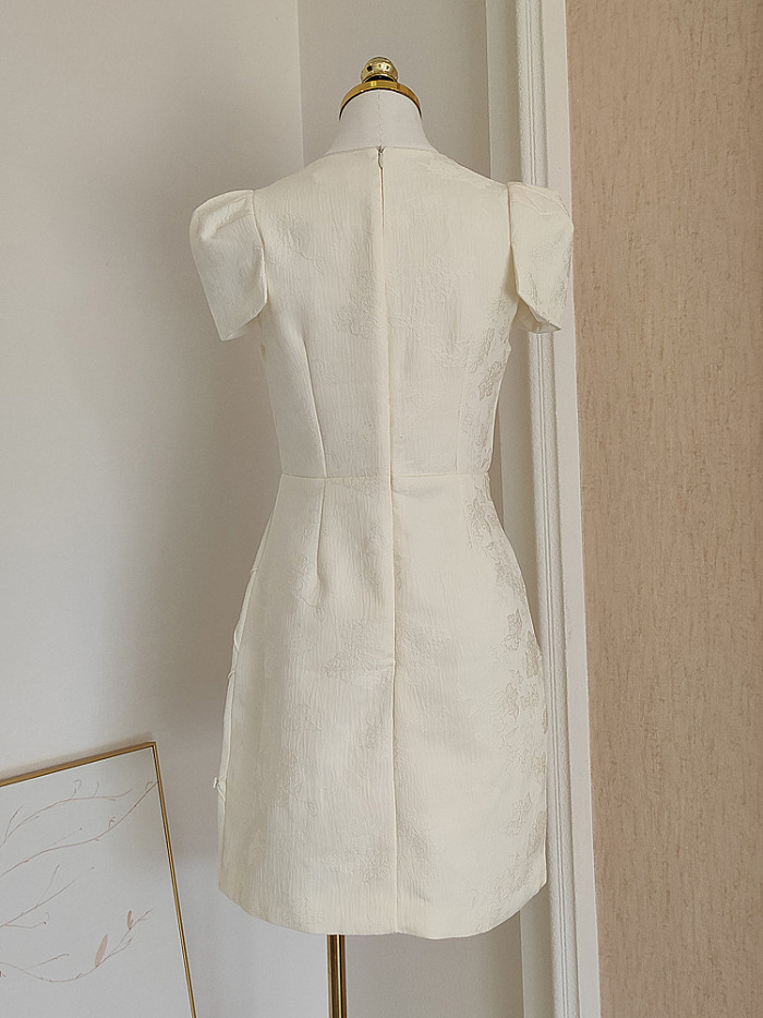 Elegant Embroidered Mini Dress