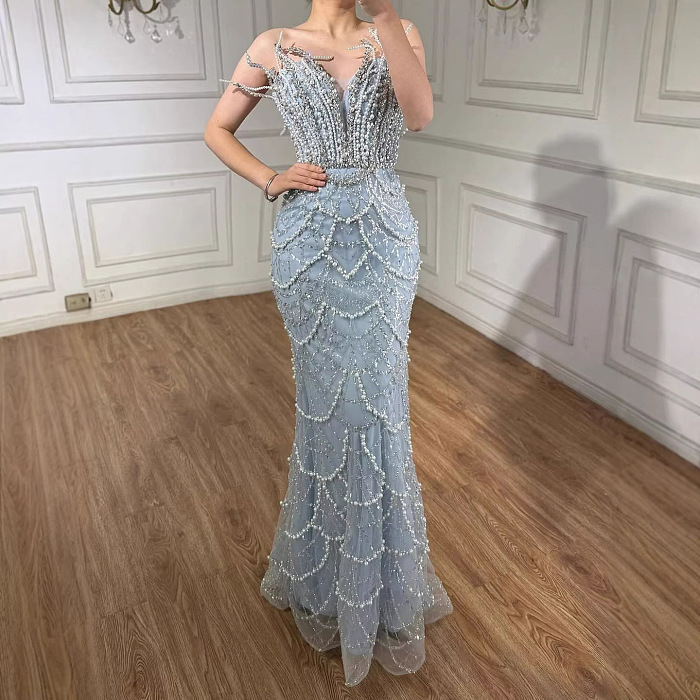 Pearl Strapless Gown