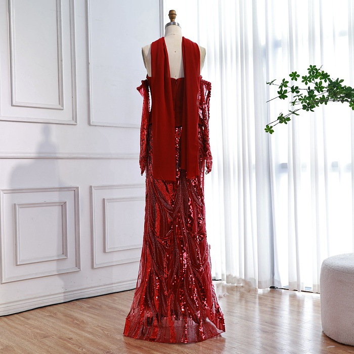 Patchwork Sequins Evening Dress