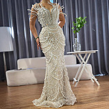 Pearl Strapless Gown