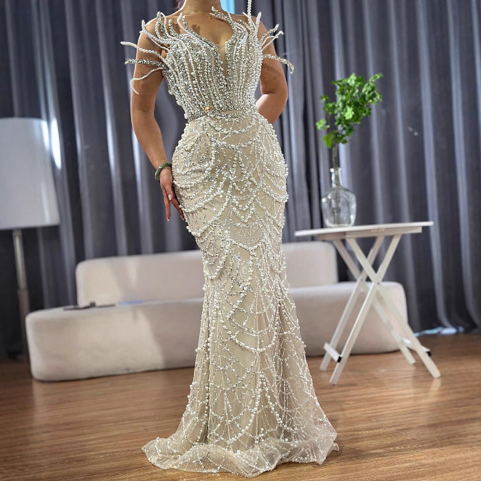 Pearl Strapless Gown