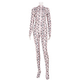 Naked Sneakeskin Printed Wardrobe Women's Purple Animal Print Closed Toe Jumpsuit