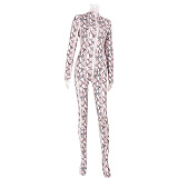 Naked Sneakeskin Printed Wardrobe Women's Purple Animal Print Closed Toe Jumpsuit