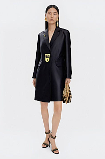 Lace Up Blazer Dress