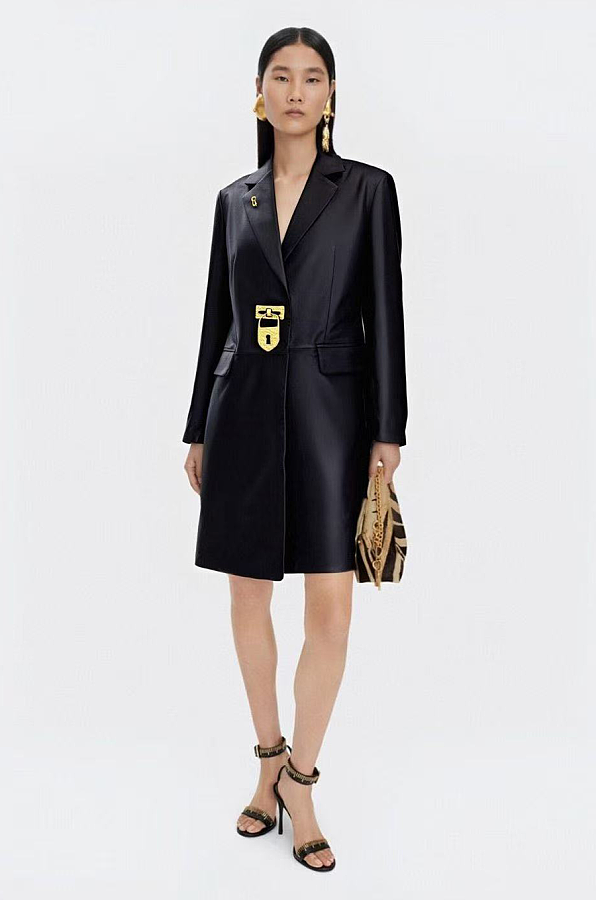 Lace Up Blazer Dress