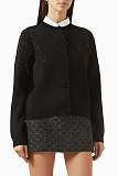Crystal-embellished Cardigan in Fine Wool