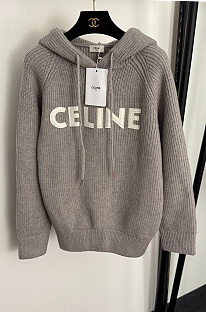 Ribbed Knit Hooded Top