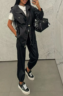 Nylon Tracking Windbreaker Jacket & Drawstring Pants