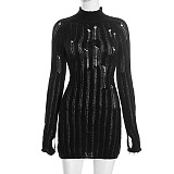 Distress Knit Mini Dress