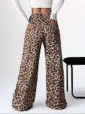 Oversize Drawstring Leopard Pants