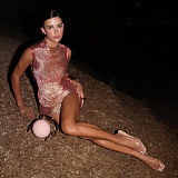 Fringe Midi Dress In Pink