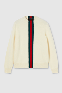 Fine Knit Wool Sweater with Web